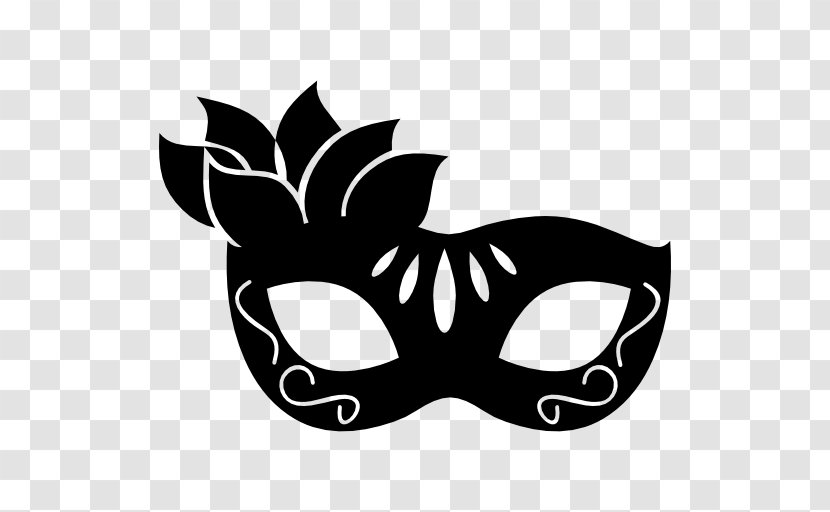 Mask Mardi Gras Silhouette Carnival - Monochrome - Female Transparent PNG