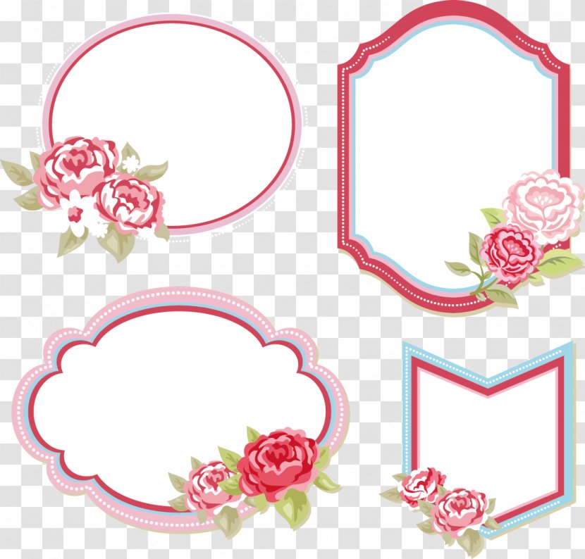 Picture Frame Flower Decorative Arts Clip Art - Hand-painted Flowers Vector Borders Transparent PNG