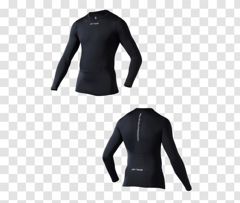 Wetsuit Long-sleeved T-shirt Shoulder - Black Transparent PNG