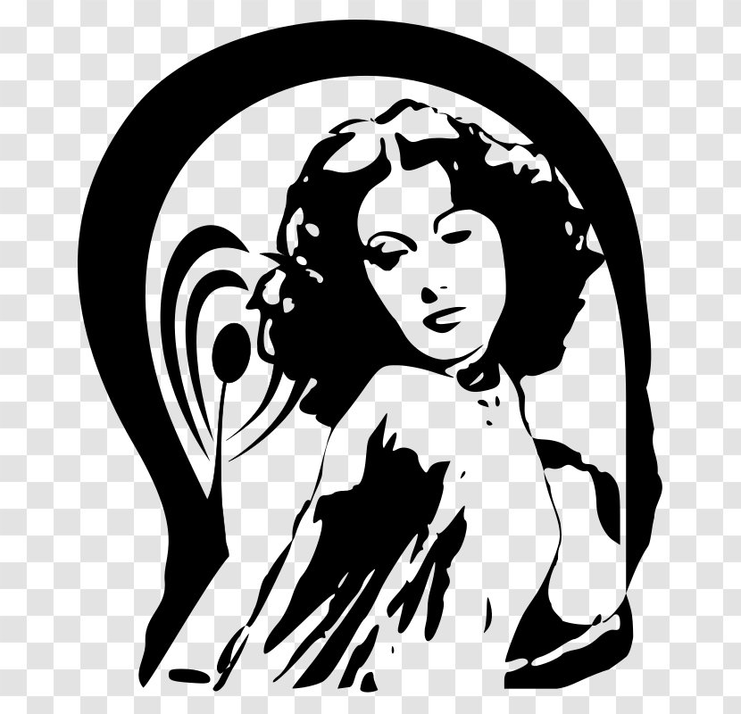 Hedy Lamarr Black And White Actor Clip Art - Silhouette Transparent PNG
