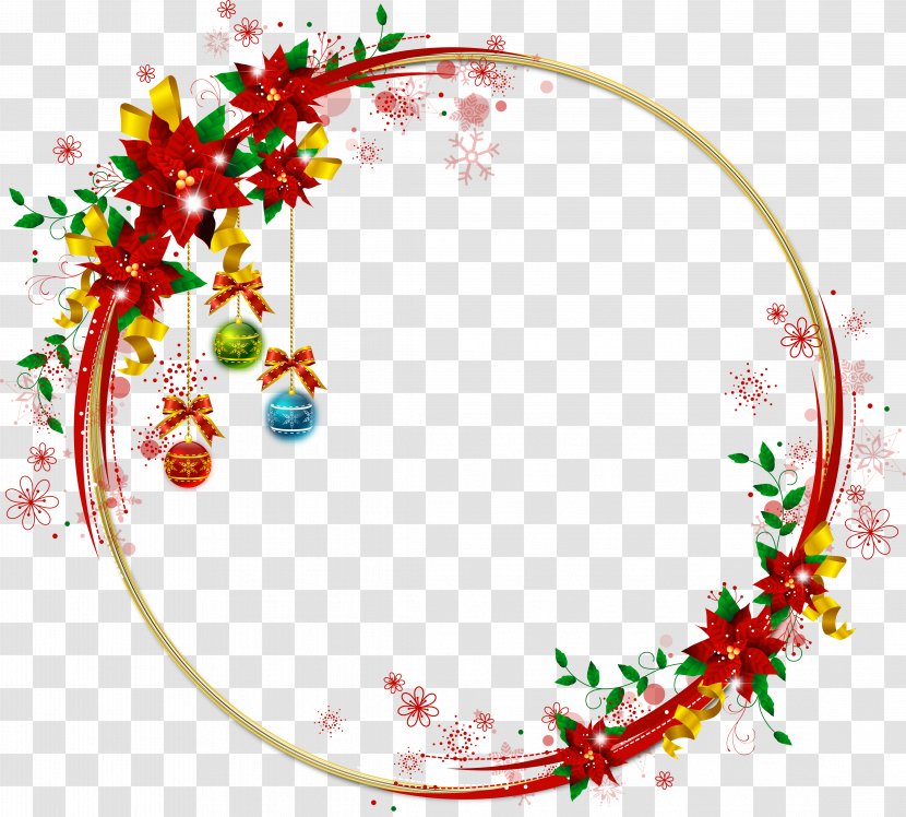 Borders And Frames Christmas Picture Clip Art - Heart - Round Frame Transparent PNG