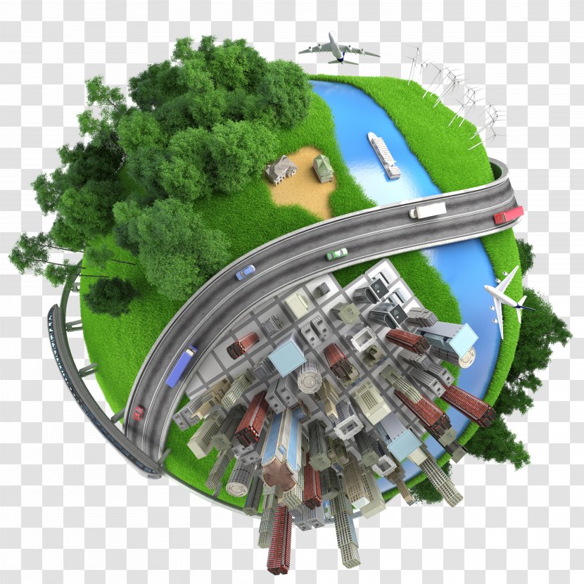 Built Environment Natural Sustainability Smart City Microbiology - World - Creative Hand-painted Globe Global Environmental Material,Environmental Earth Transparent PNG