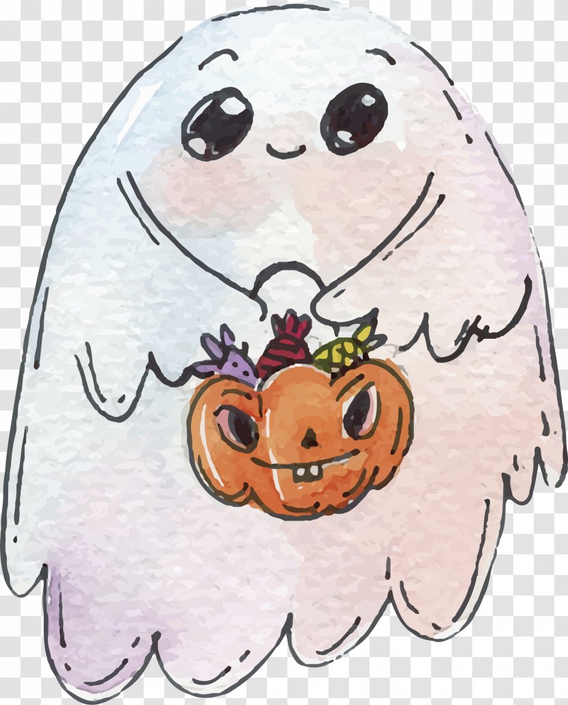 The Ghost With Basket - Silhouette - Heart Transparent PNG