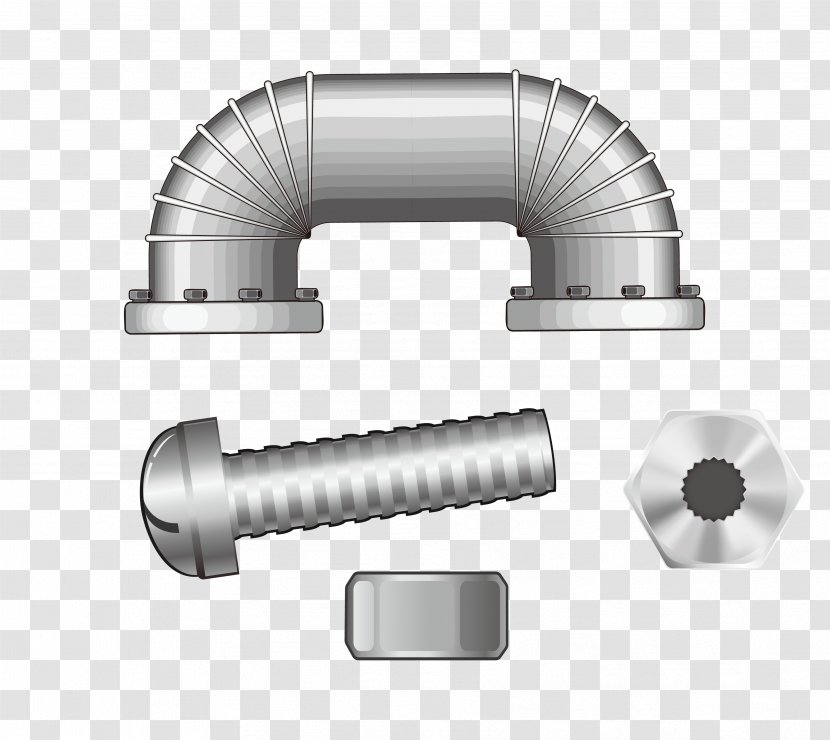 Stainless Steel Pipe - Hardware - Vector Tool Screw Nut Transparent PNG