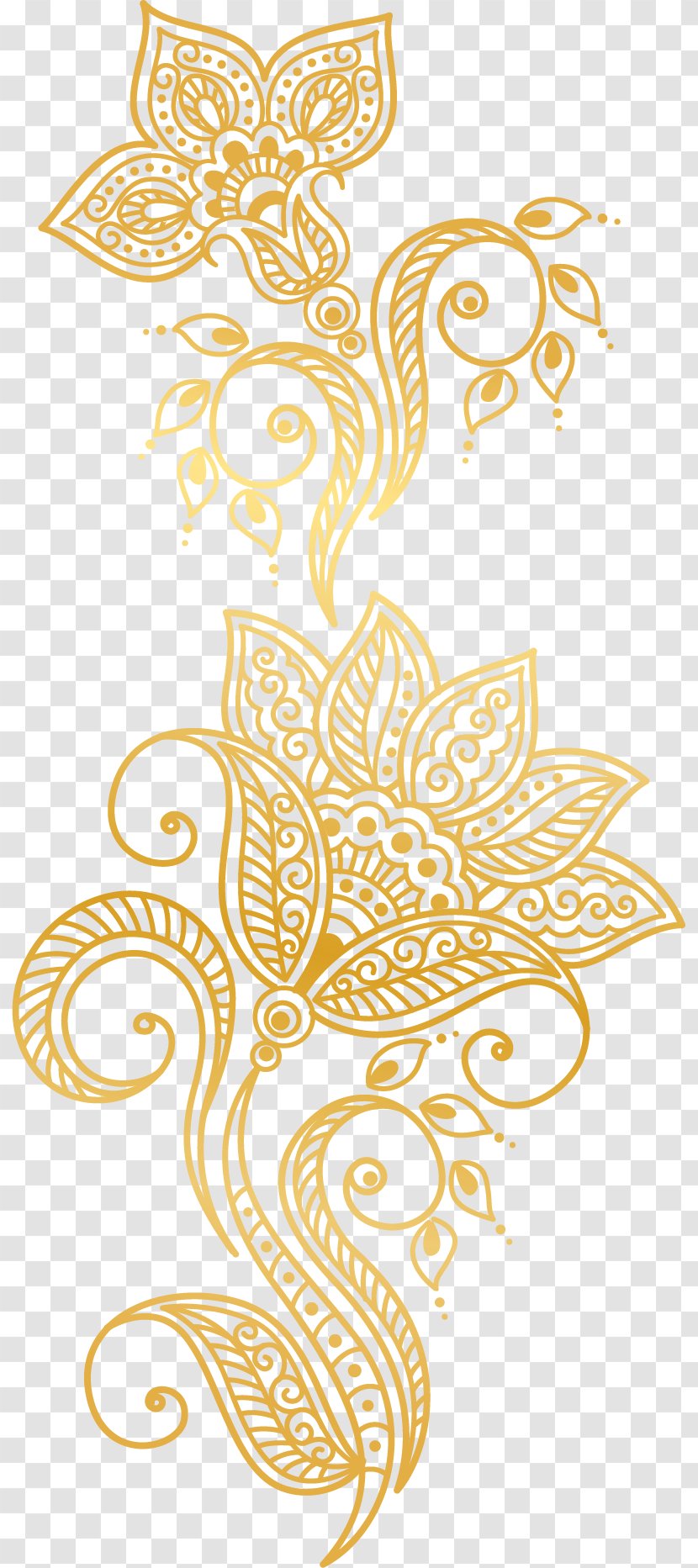 Gold Euclidean Vector Flower - Yellow - Golden Atmosphere Plants Transparent PNG