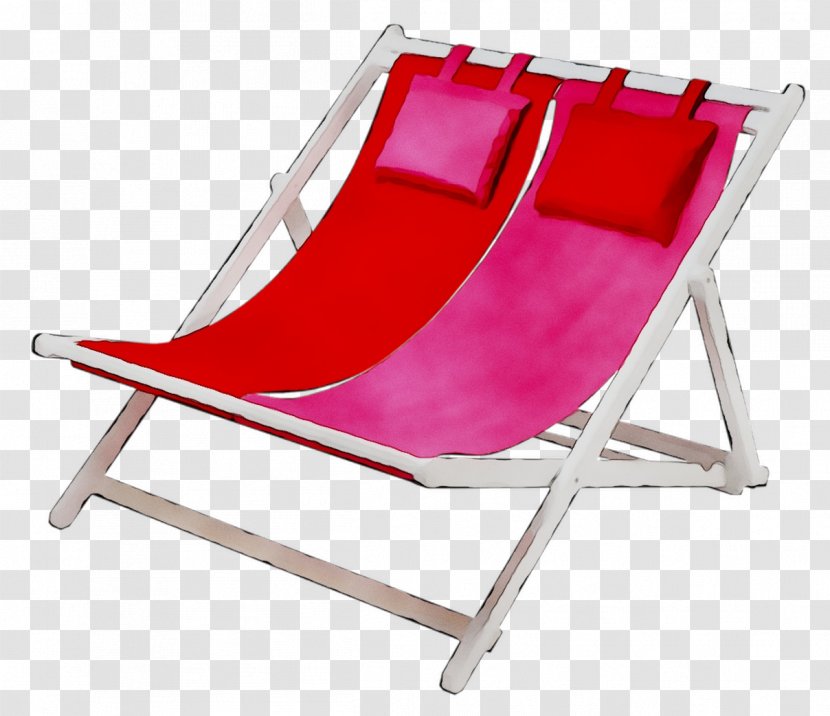 Folding Chair Deckchair Chaise Longue Beach - Red - Cushion Transparent PNG