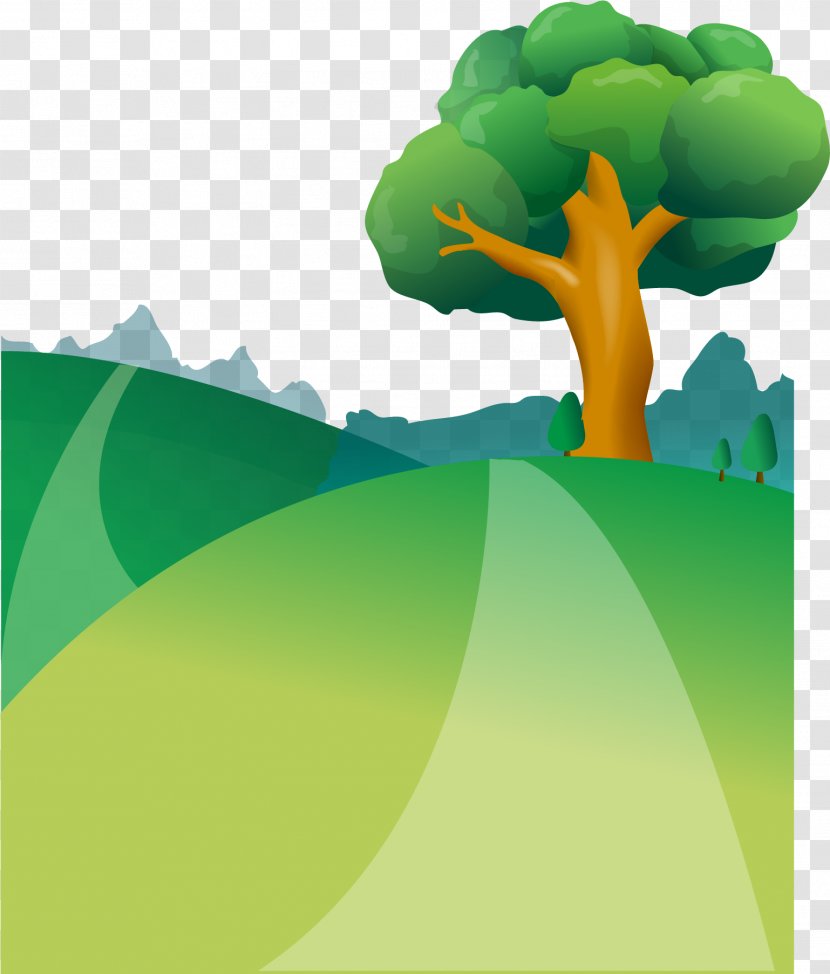 Poster Cartoon Illustration - Plant - Vector Hand-painted Trees Transparent PNG