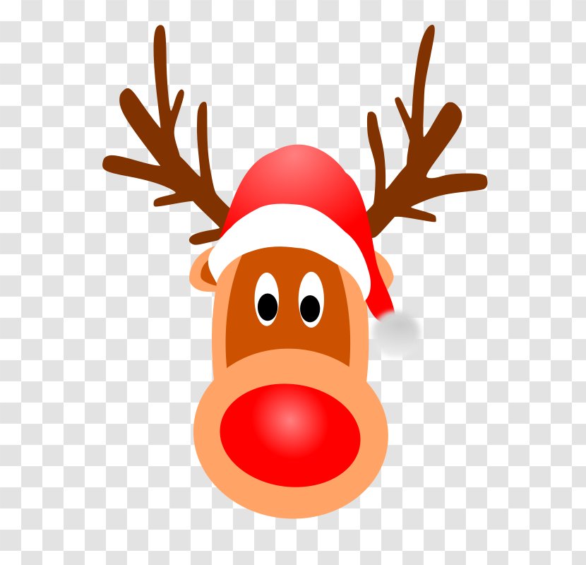 Rudolph Santa Claus's Reindeer Clip Art - Holiday - The Red Nosed Transparent PNG