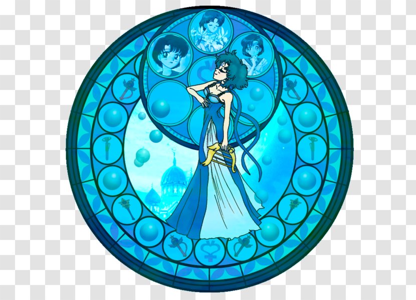 Window Stained Glass Sailor Mercury Moon - Cartoon - Kida Transparent PNG