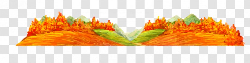 Watercolor Painting Landscape Autumn - Creative Field Transparent PNG