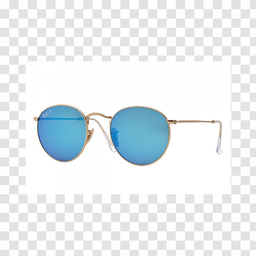 Ray-Ban Round Metal Aviator Sunglasses Mirrored - Browline Glasses - Sunglass Hut Transparent PNG