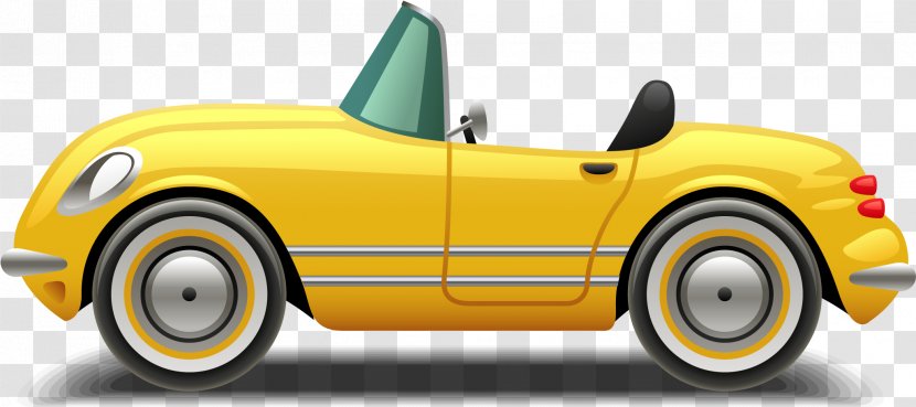 Classic Car Background - Yellow - Wheel Roadster Transparent PNG