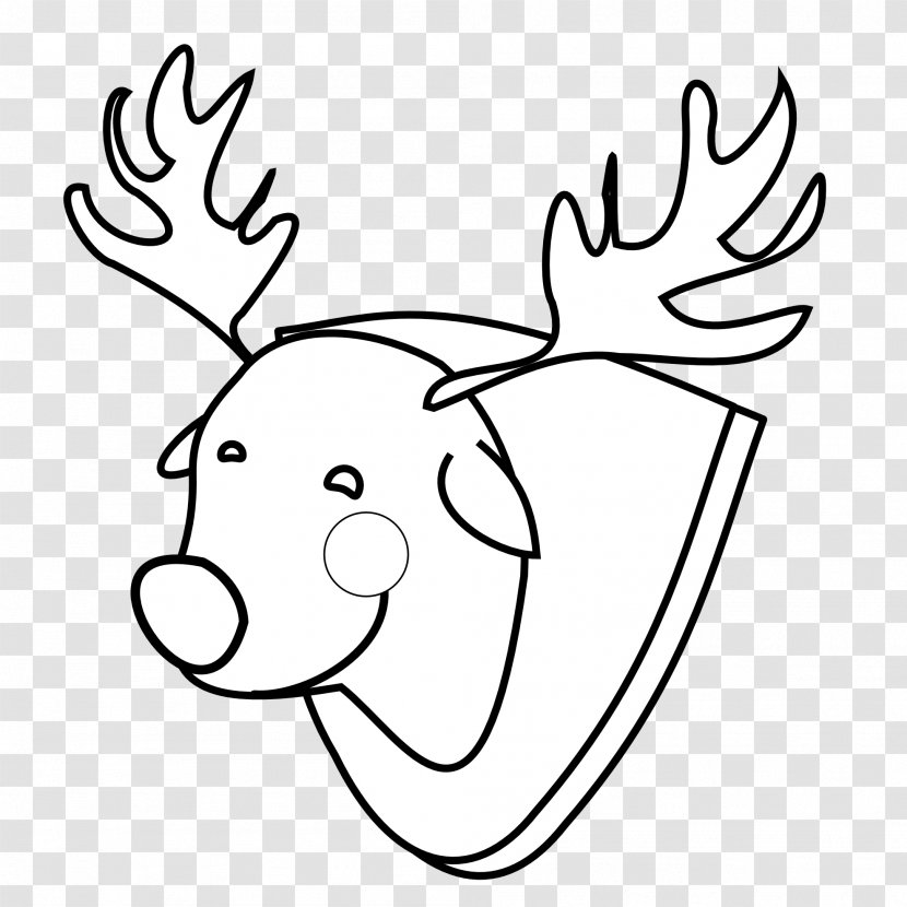 Reindeer Rudolph Black And White Clip Art - Tree - Raindeer Pictures Transparent PNG