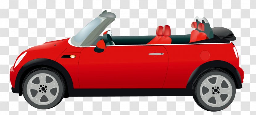 MINI Cooper Sports Car - Mode Of Transport - Vector Red Transparent PNG