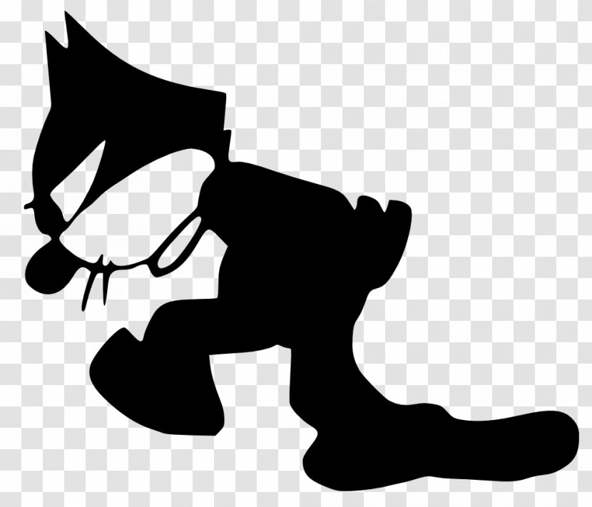 Felix The Cat Animation Clip Art - Monochrome Transparent PNG