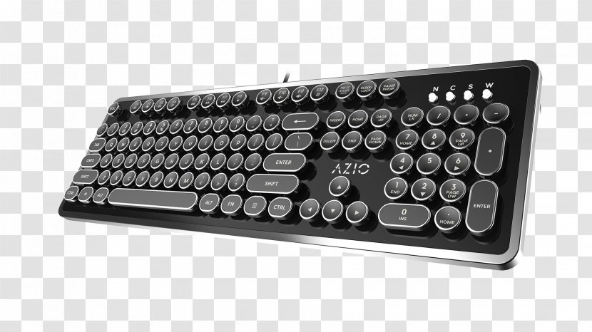 Azio MK RETRO Mechanical Keyboard Computer Typewriter Mouse - Space Bar Transparent PNG