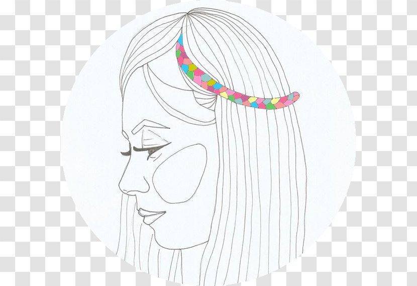 Headgear Line Art Drawing - Flower - Ear Transparent PNG