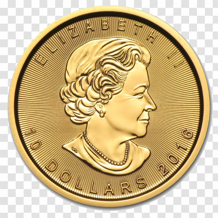 Canada Canadian Gold Maple Leaf Coin Bullion - Metal - Coins Transparent PNG