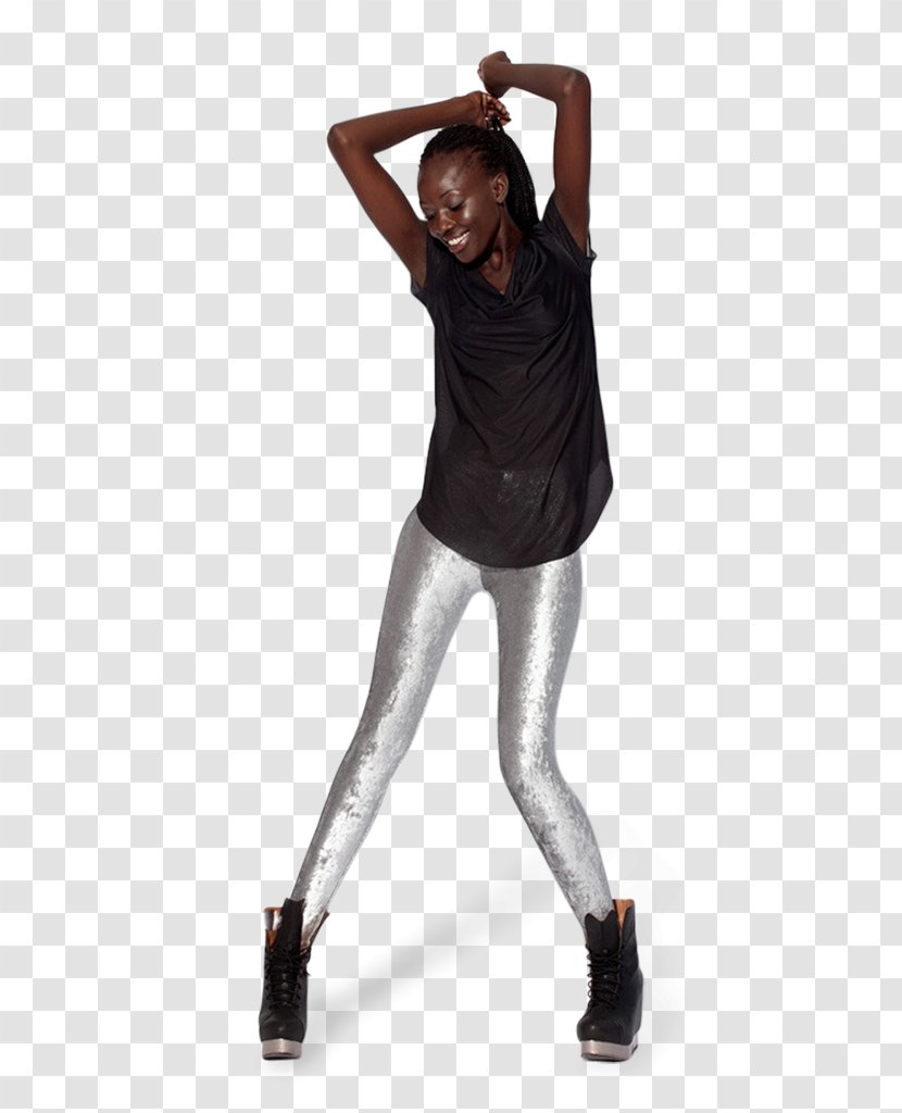 Leggings T-shirt Silver Clothing Sleeve - Shoe Transparent PNG