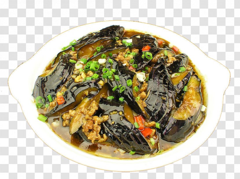 Chinese Cuisine Eggplant Braising Sauce Vegetable - Fried With Chili Transparent PNG