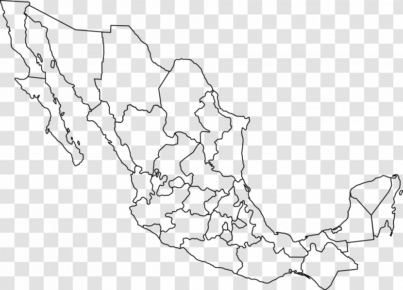 Mexico United States Blank Map Geography - Monochrome Transparent PNG