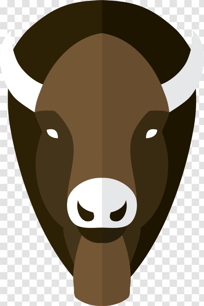 Cattle American Bison Icon - Clip Art - Brown Cartoon Boar Transparent PNG