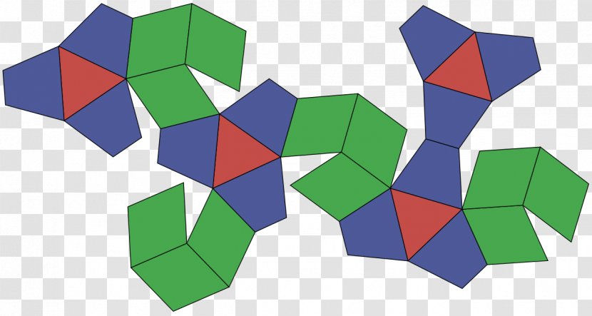 Tetrated Dodecahedron Net Near-miss Johnson Solid - Dual Polyhedron - Face Transparent PNG