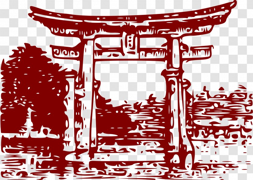 Itsukushima Shrine Torii Clip Art - Gate Clipart Transparent PNG