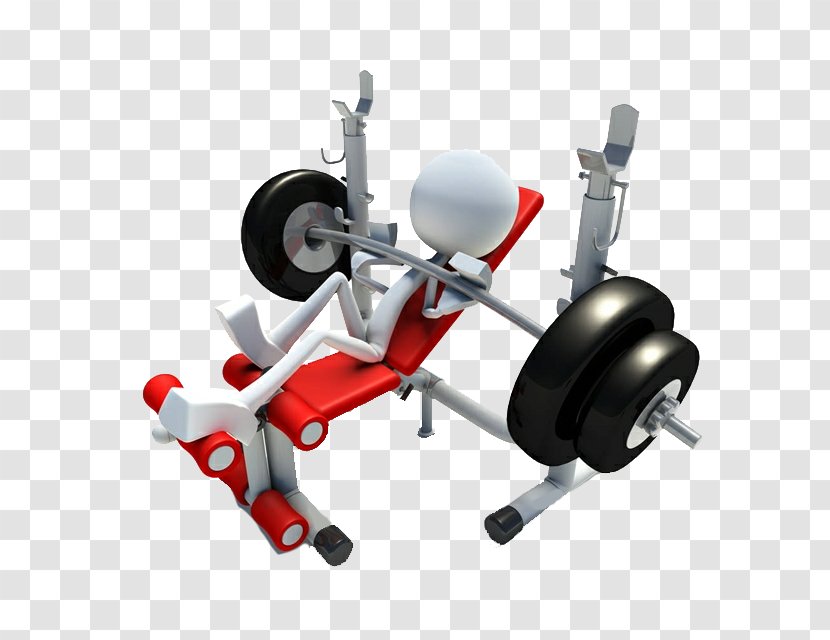 Bench Press Physical Exercise Clip Art - Weightlifting Machine - Hand-painted Small White People Fitness Transparent PNG