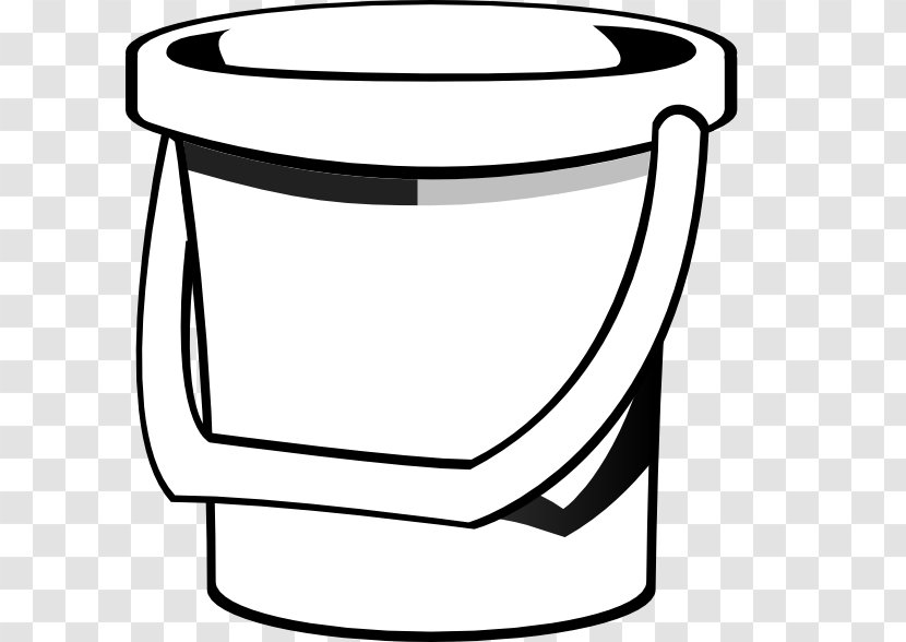 Download Bucket Clip Art - Black And White Transparent PNG