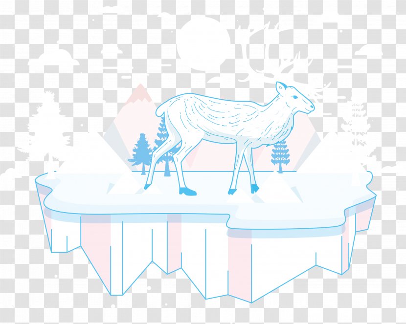 Paper Horse Illustration - Watercolor - Reindeer In The Snow Transparent PNG