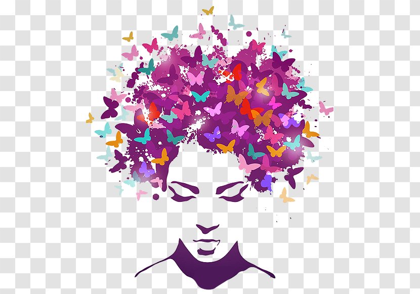 Butterfly Woman With The Hair Afro-textured Transparent PNG