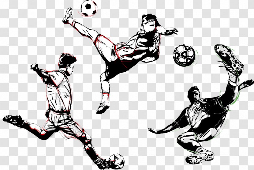 Football Player Illustration - Silhouette - Vector Man Playing Soccer Transparent PNG
