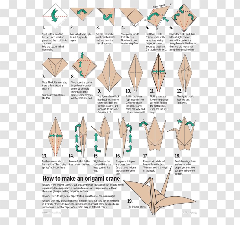 Thousand Origami Cranes Paper Orizuru - Howto - Crane Transparent PNG
