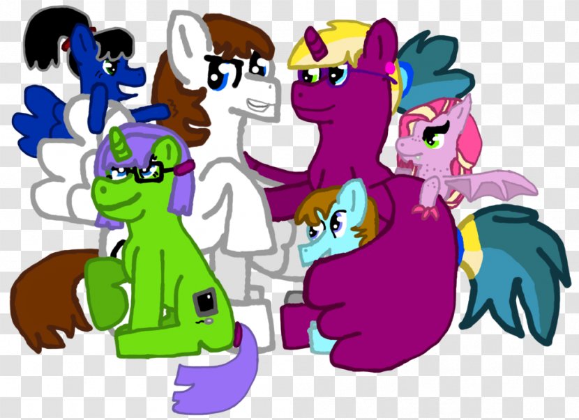 Art Horse Pony Family Portrait - Watercolor Transparent PNG