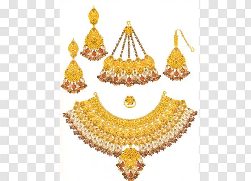 Jewellery Chain Earring Necklace Jewelry Design - Yellow Transparent PNG