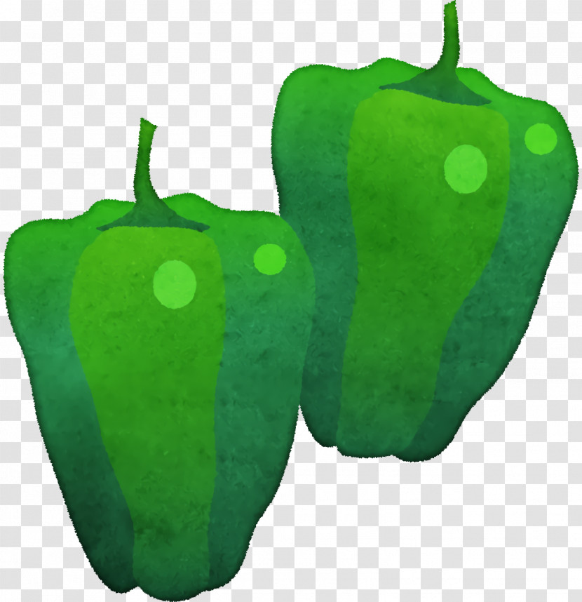 Peppers Bell Pepper Chili Pepper Green Fruit Transparent PNG