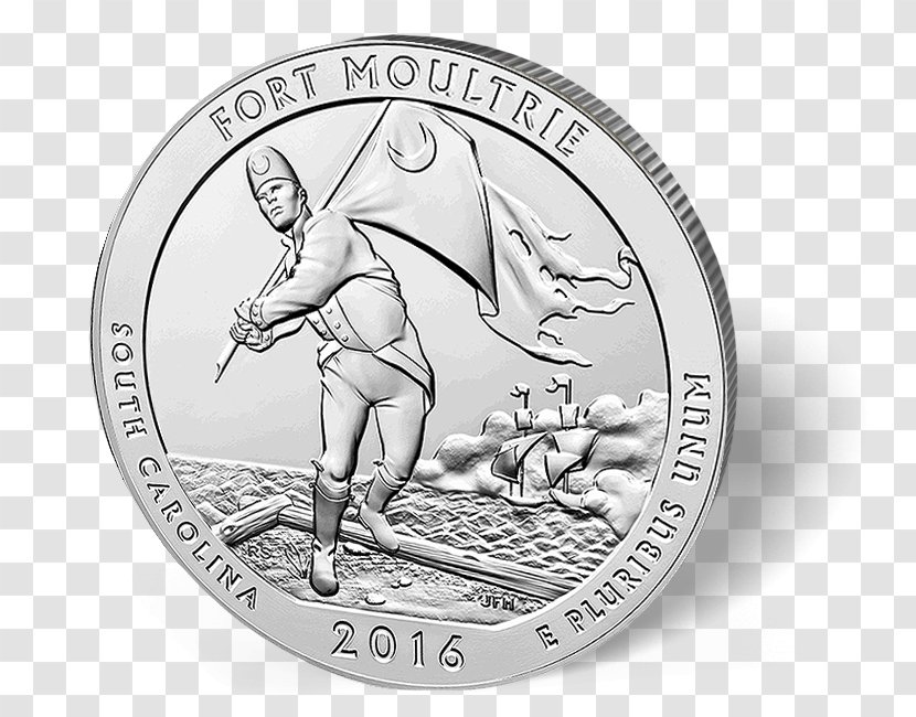 Fort Moultrie Coin Effigy Mounds National Monument Silver Sumter - United States Of America Transparent PNG