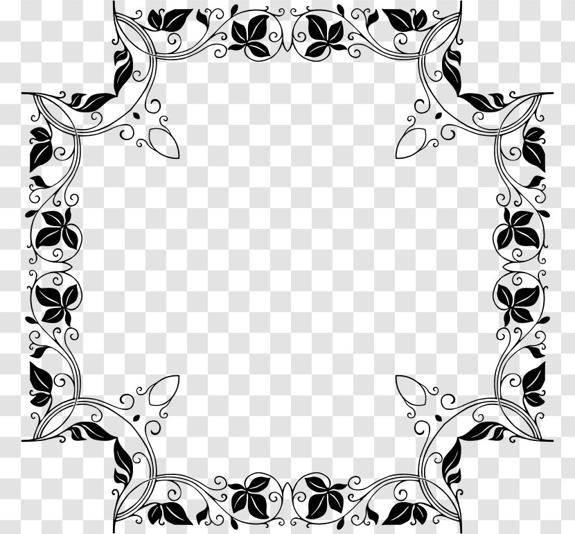 Borders And Frames Baroque Ornament Notan Clip Art - Border - Design Transparent PNG