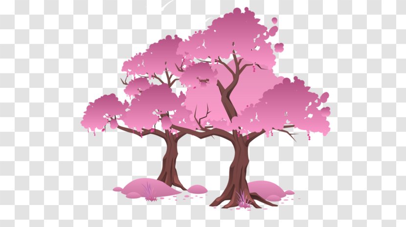National Cherry Blossom Festival Tree - Hand-drawn Cartoon Transparent PNG