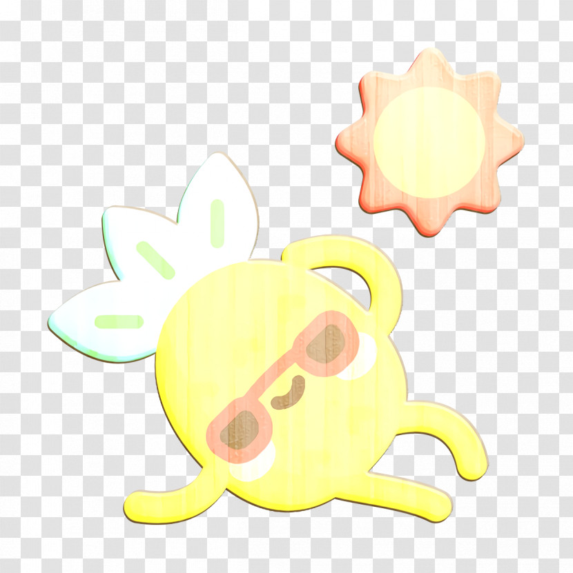 Summer Icon Pineapple Character Icon Sunbathing Icon Transparent PNG