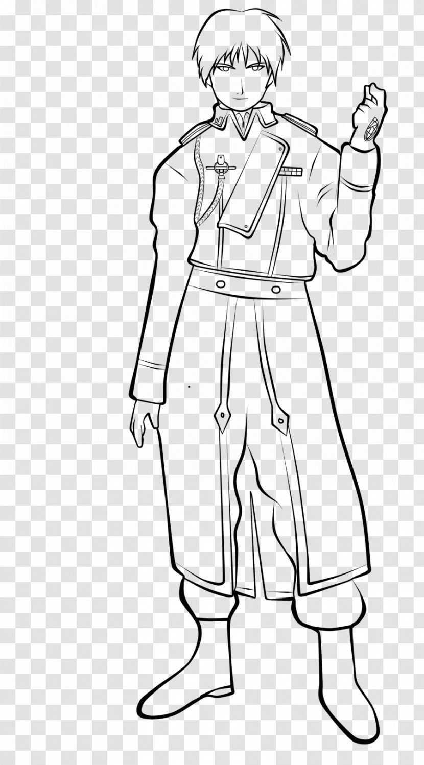 Line Art /m/02csf Dress Drawing Finger - Male - Roy Mustang Transparent PNG