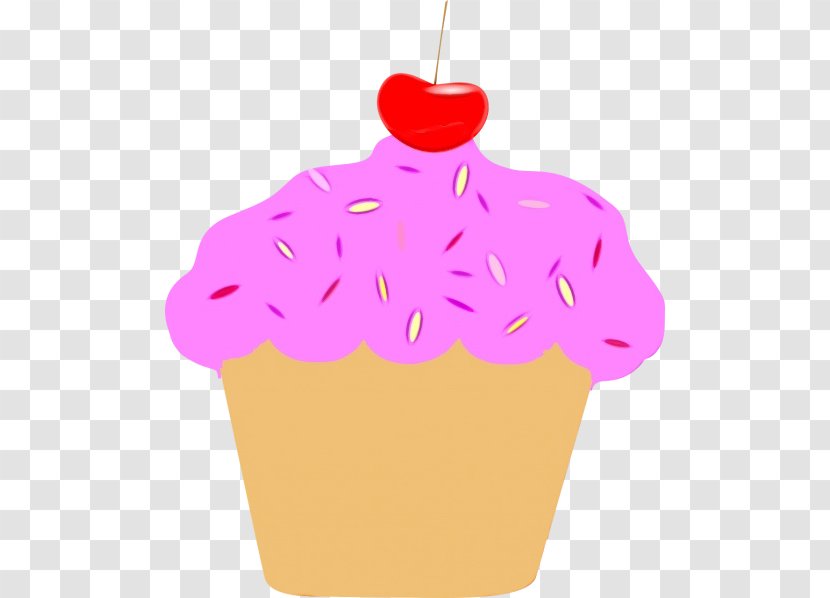 Pink Frozen Dessert Cake Cupcake - Muffin - Baking Cup Transparent PNG