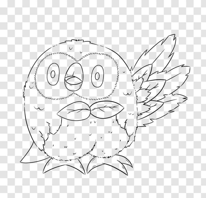 Drawing Visual Arts Line Art Clip - Frame - Rowlet Transparent PNG