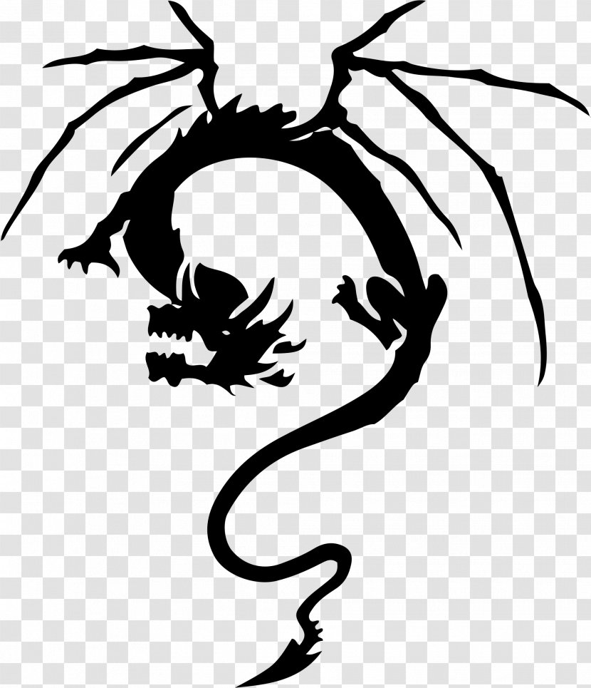 Sleeve Tattoo Black-and-gray Chinese Dragon - Drawing Transparent PNG