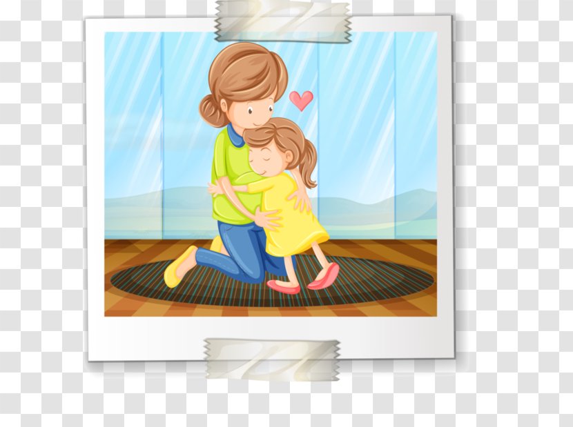 Mother Child Hug - Silhouette Transparent PNG