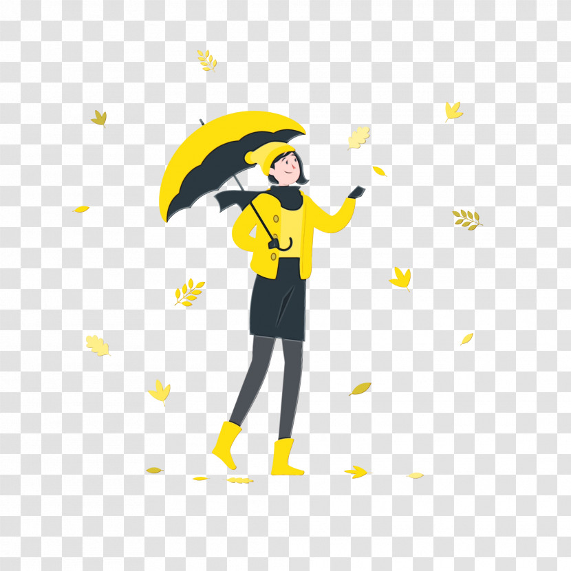 Yellow Line Umbrella Meter Cartoon Transparent PNG