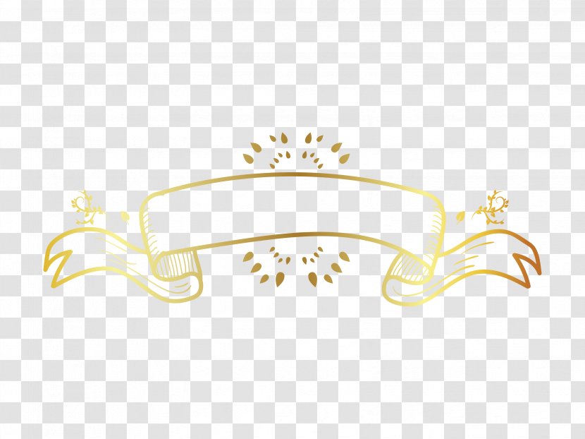 Ribbon Download Computer File - Product - Gold Hand Painted Floral Background Transparent PNG