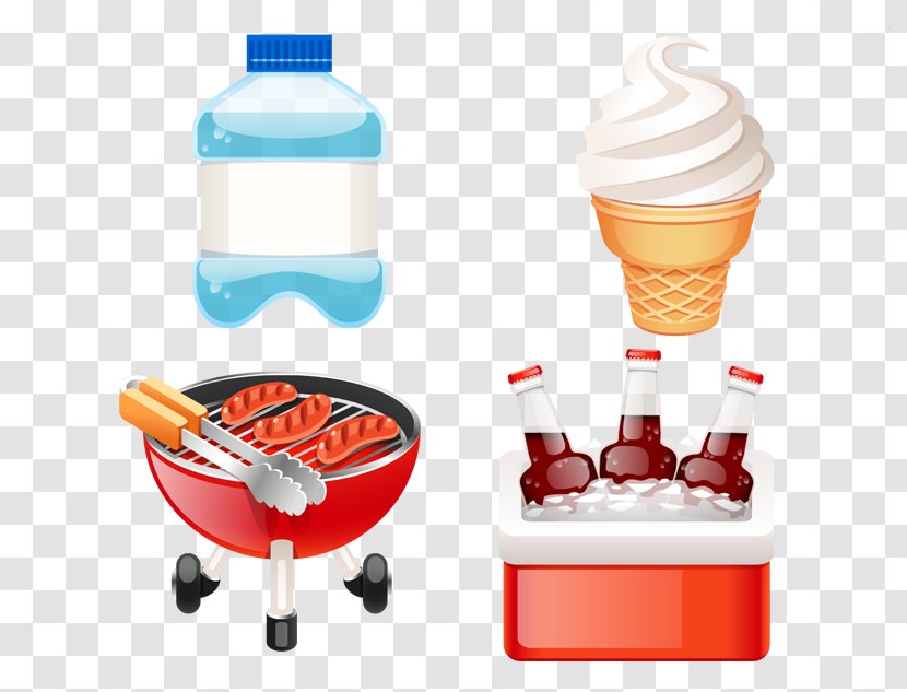 Barbecue Grill Food Picnic Drink - Dish - Cartoon Cold Transparent PNG