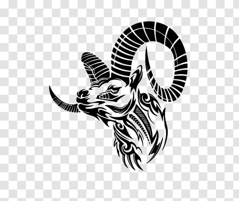 Goat Tattoo Sheep Tribe Clip Art - Colourant Transparent PNG